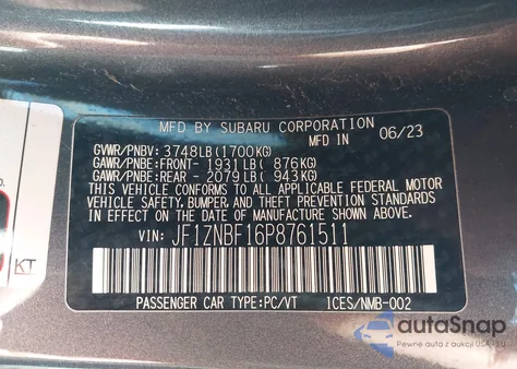 2023 Toyota Gr86 Premium from USA, damaged, VIN JF1ZNBF16P8761511